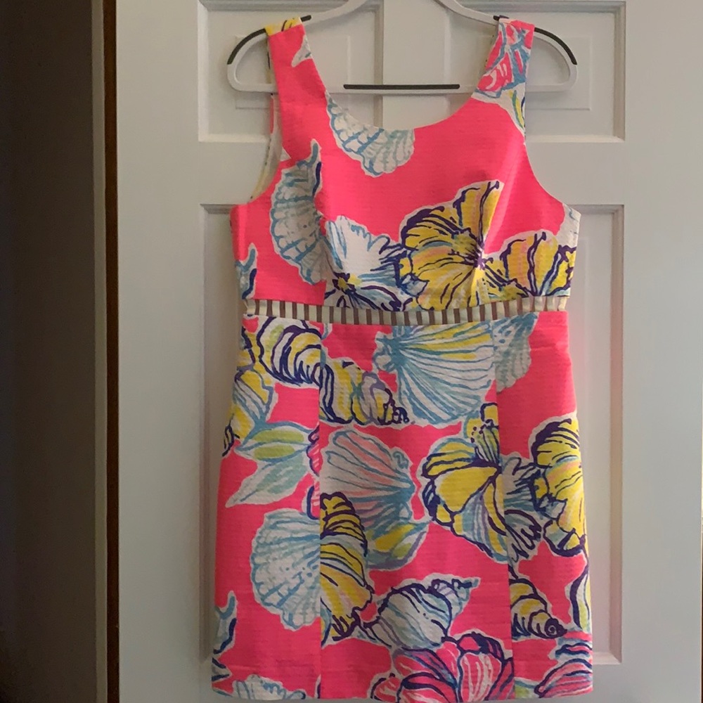 Lilly Pulitzer pique dress with waistband openings. Never been worn!